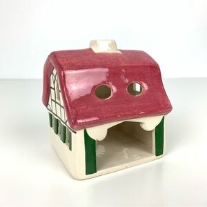 Ursula Leyk Lichthaus 1992 House Tealight Candle Holder Germany Vtg Pink Roof
